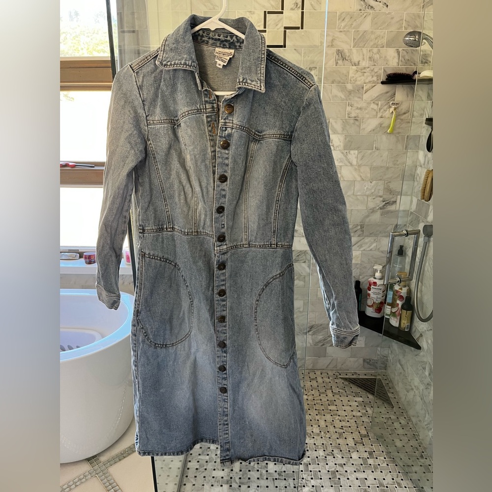 Newport News Jeanology Long Jean Jacket